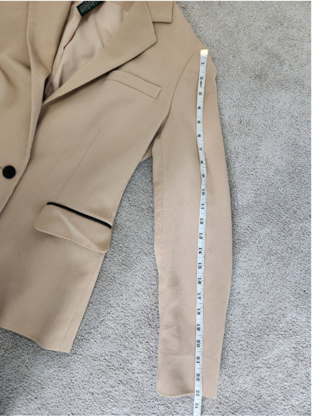 Ralph Lauren Beige Wool Blazer Suit Jacket Size 10 Preppy Heritage Professional - Picture 10 of 13